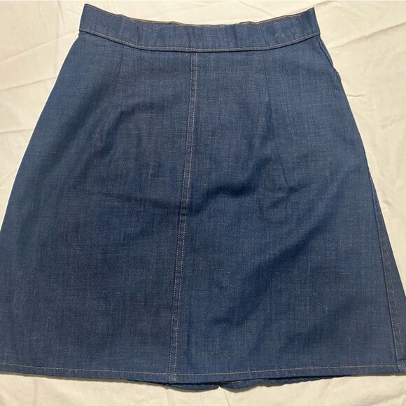 Vtg 70s Levi's Button Front Denim A-Line Skirt Made in USA Orange Label Size S/M - Picture 10 of 10